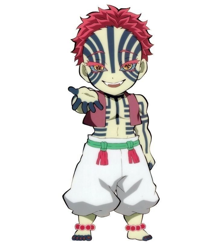 Akaza chibi trong khoảnh khắc đầy cảm xúc