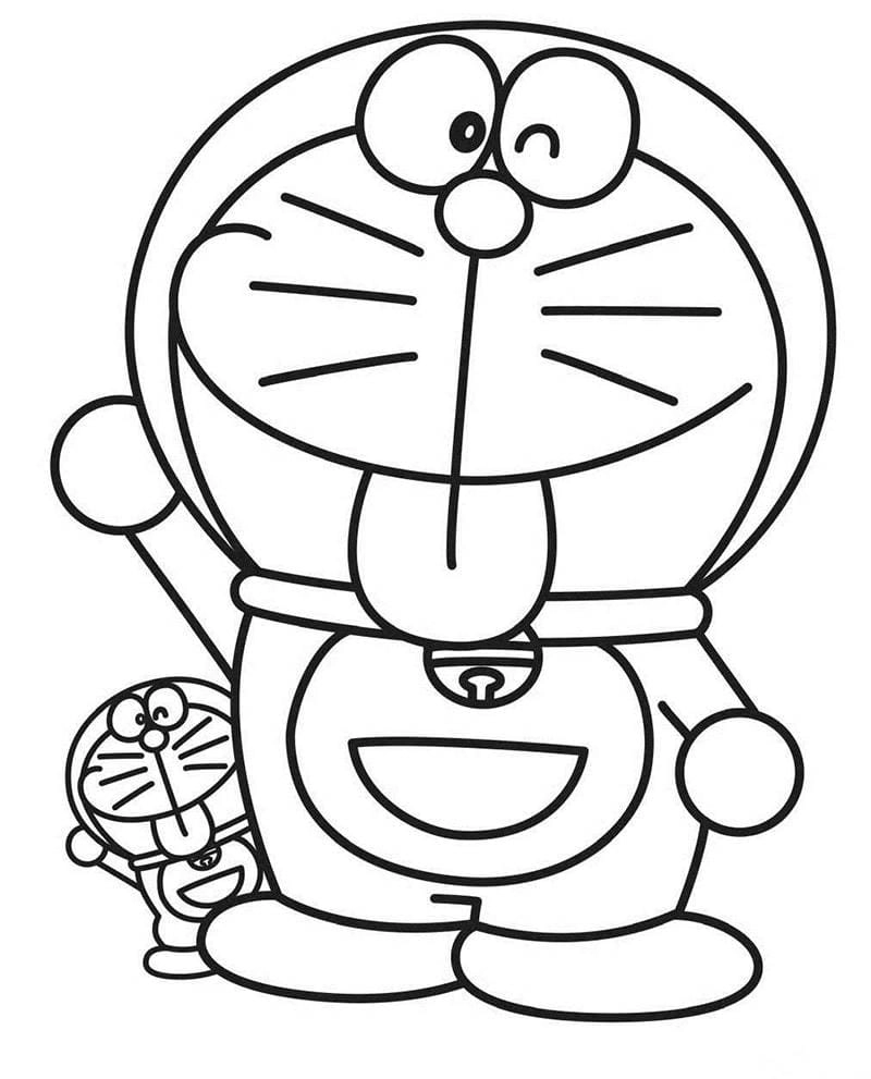 Bé thích mê tranh tô màu doremon chibi ngộ nghĩnh