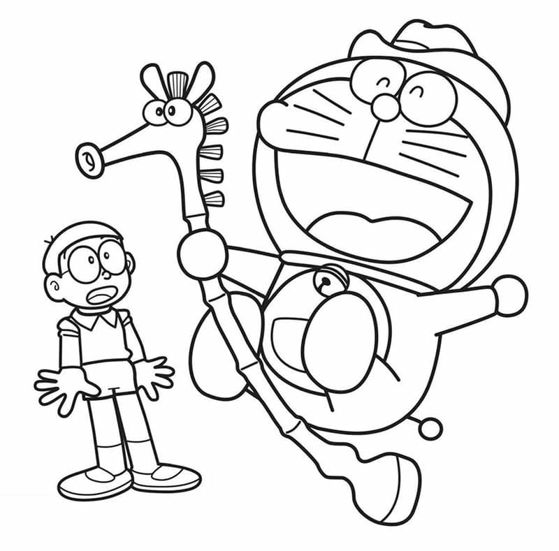 Thử ngay bộ tô màu tranh doraemon cho bé