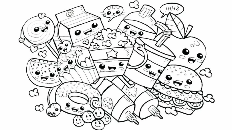 Tuyển tập tranh tô màu đồ ăn siêu dễ thương cho bé sáng tạo