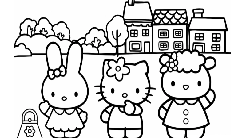 Bộ sưu tập tranh tô màu Hello Kitty dễ thương cho bé
