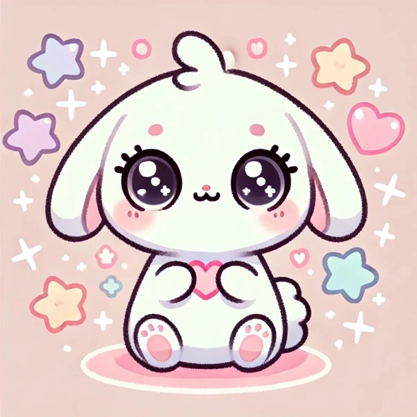 Đốn tim với thỏ cute hình chibi dễ thương chuẩn style kawaii