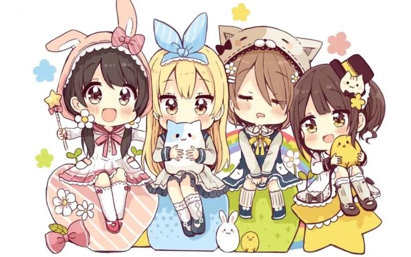 Cùng tải hình ảnh anime cặp avatar đôi bạn thân nữ cute siêu dễ thương