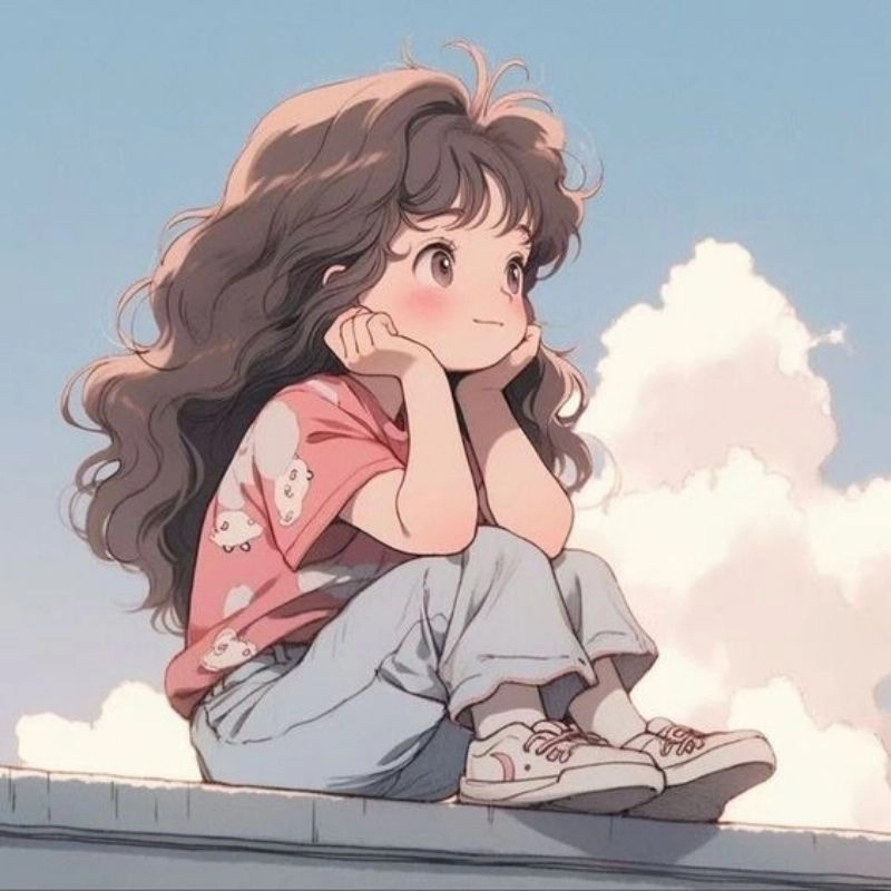 Tone lạnh cùng avatar chibi nữ cute màu xanh dương nổi bật