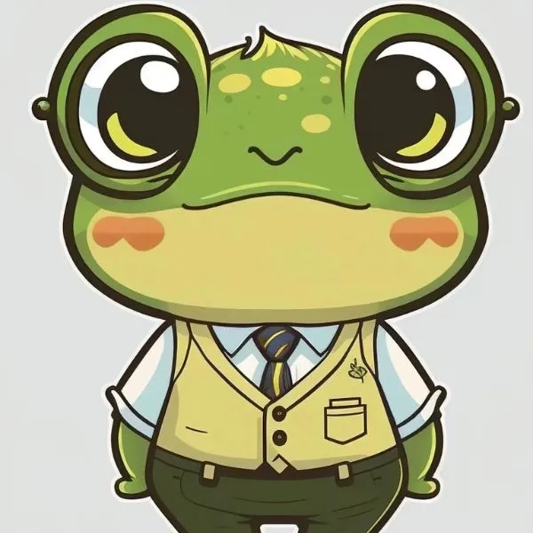 Chiêm ngưỡng con ếch hoạt hình dễ thương nổi bật