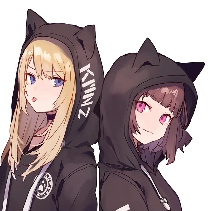 Tải ảnh anime cute thân avatar đôi bff nữ chibi miễn phí