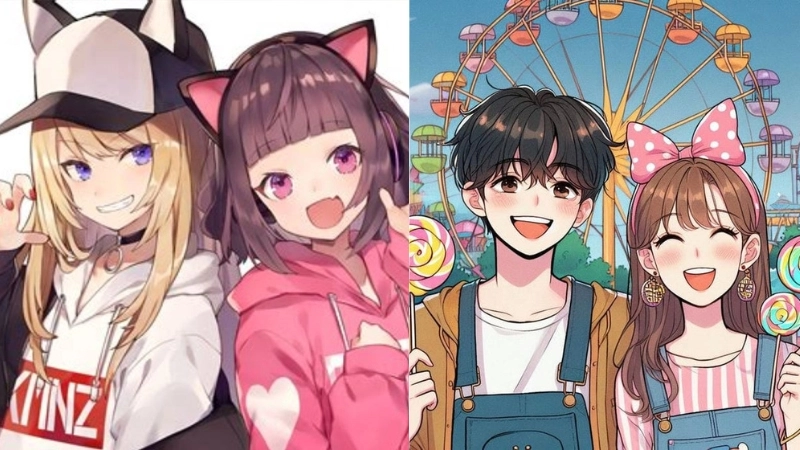  Tải ngay ảnh avatar đôi chibi cute dễ thương nhất 2025 