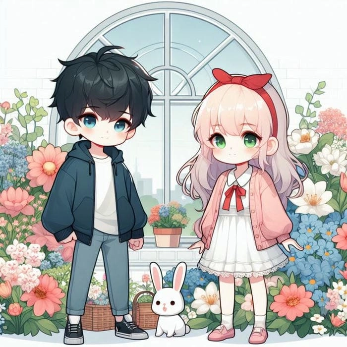Tải ngay avatar cặp đôi cute chibi làm hình đại diện