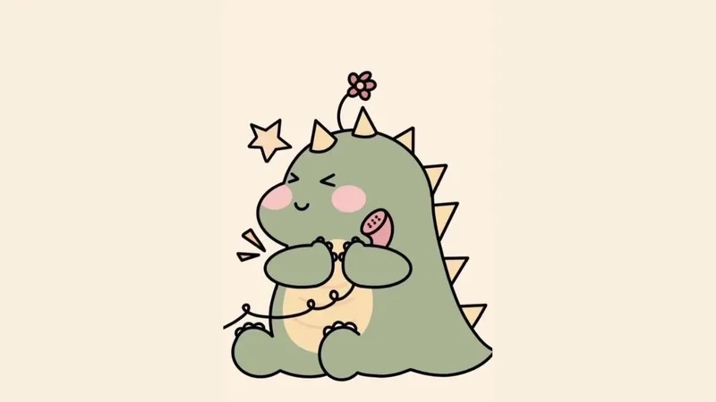 Tìm ngay hình nền điện thoại cute khủng long đáng yêu