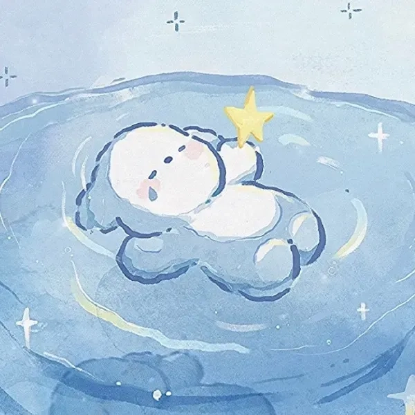 Cài đặt hình xanh dương cute cho điện thoại