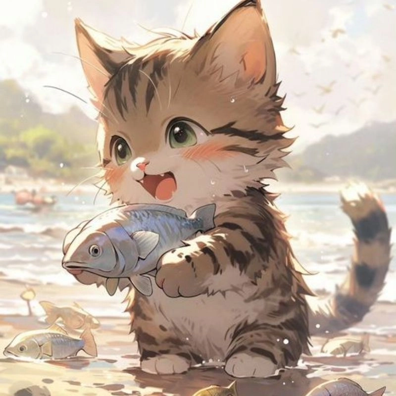 Sưu tầm hình avatar cute mèo chibi dễ thương