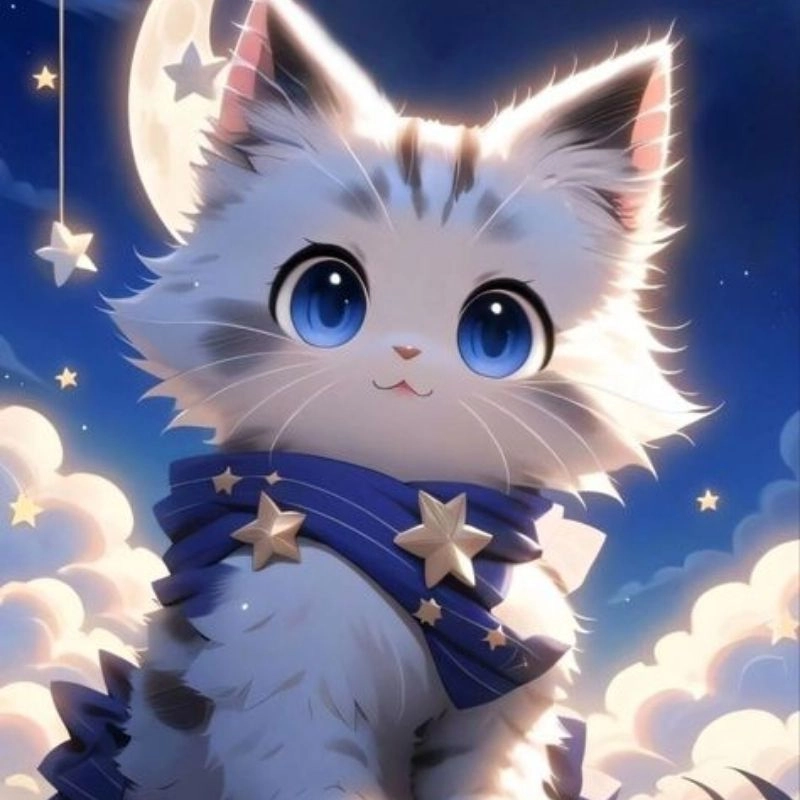 Chọn ngay avatar chibi mèo cute siêu dễ thương