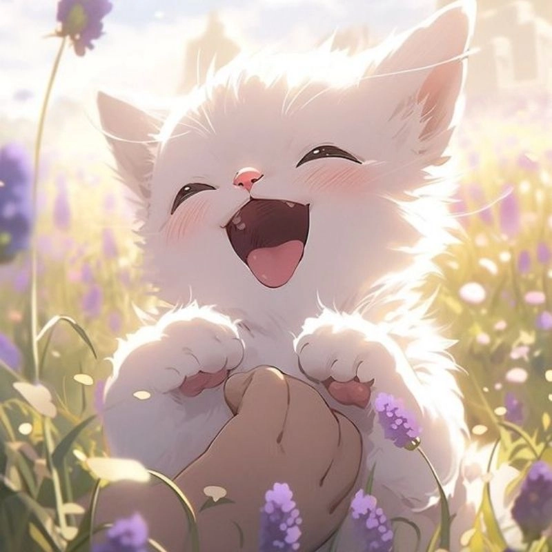 Không thể rời mắt avatar cute mèo chibi dễ thương