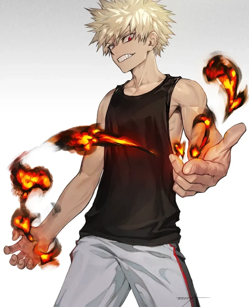 Bakugou trắng đen phiên bản u tối đầy cuốn hút