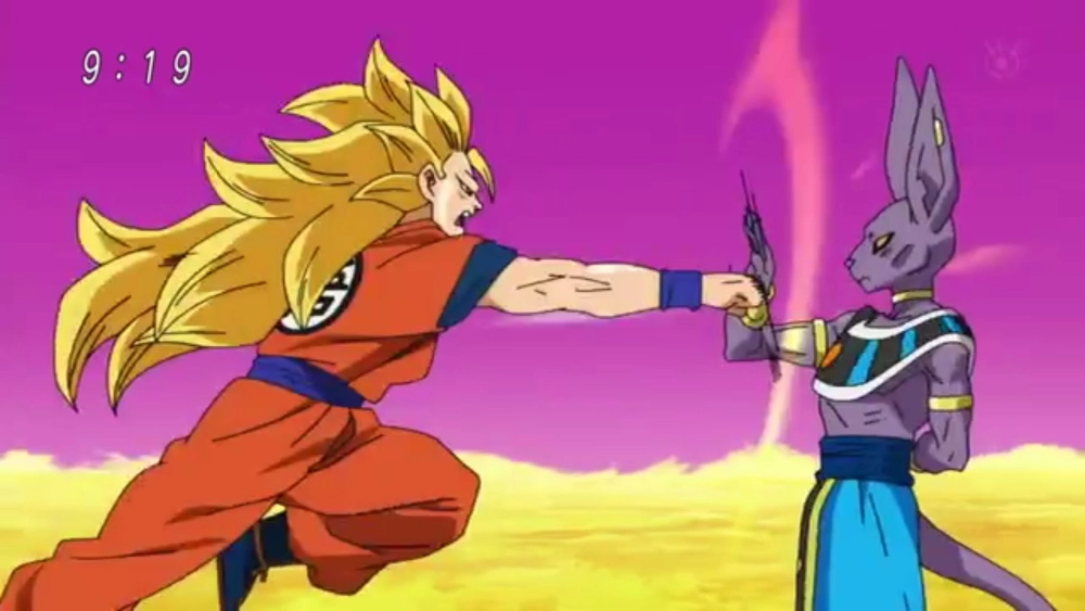 Goku vs Beerus movie cảnh chiến đấu huyền thoại