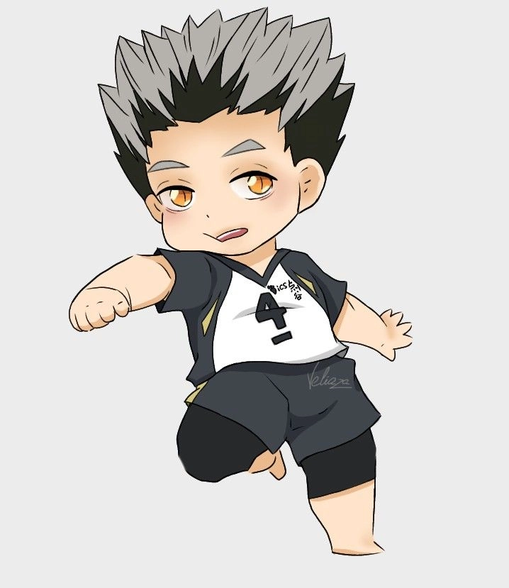 Bokuto chibi dễ thương và tràn đầy năng lượng tích cực