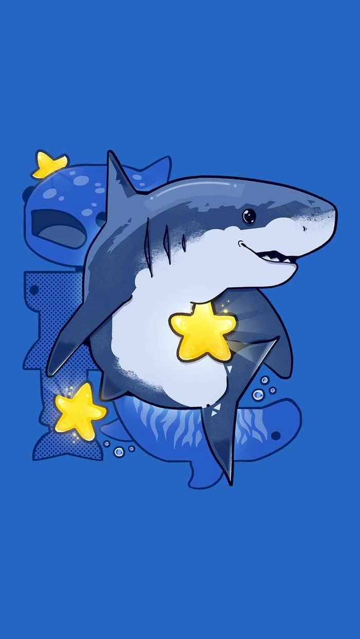 Tải ngay ảnh cá mập chibi cute miễn phí