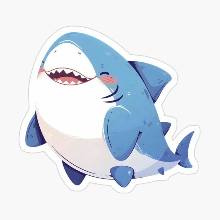 Bộ sưu tập hình nền cá mập cute chibi mới lạ
