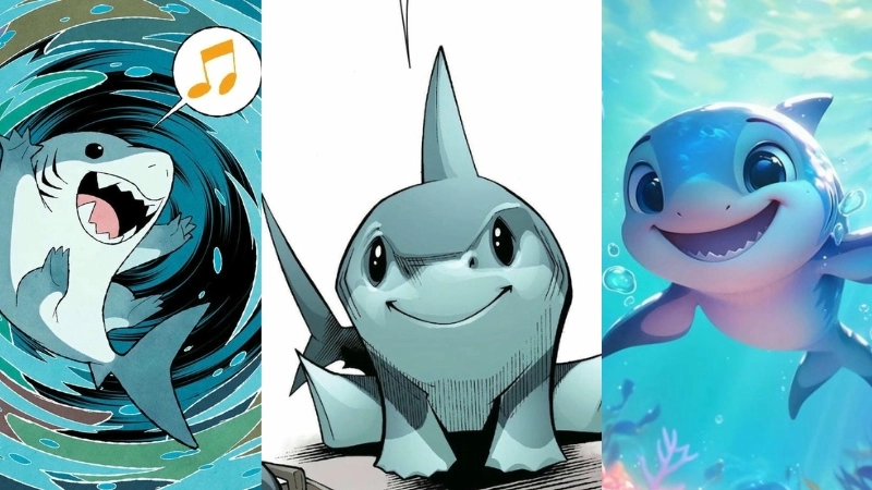  Tải ngay bộ ảnh cá mập chibi siêu dễ thương miễn phí 