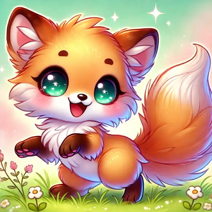 Ngắm nhìn hình con cáo chibi xinh xắn