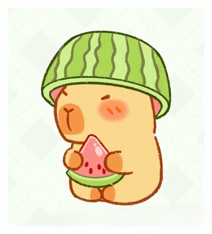 Tải mẫu capybara chibi tô màu cho bé