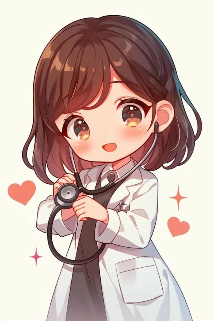Lưu ngay hình bác sĩ chibi cho thiết kế học tập