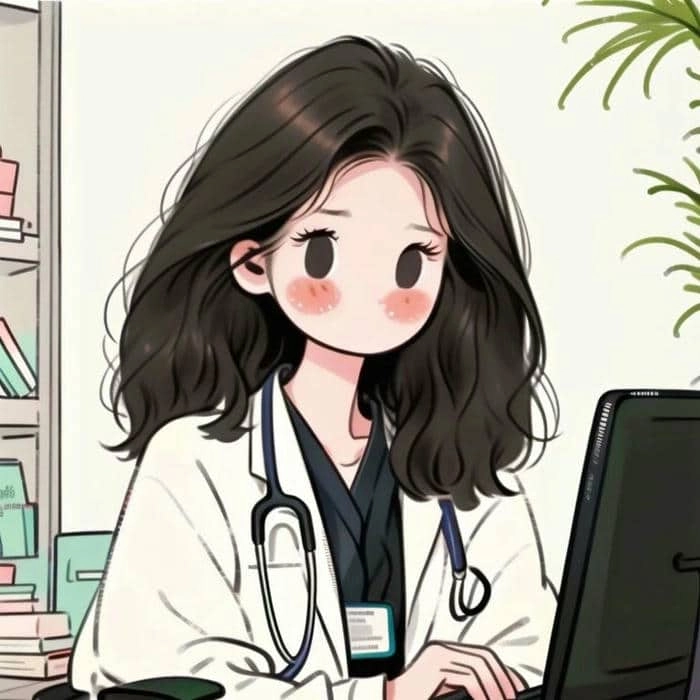 Khám phá hình bác sĩ soi kính hiển vi chibi thú vị