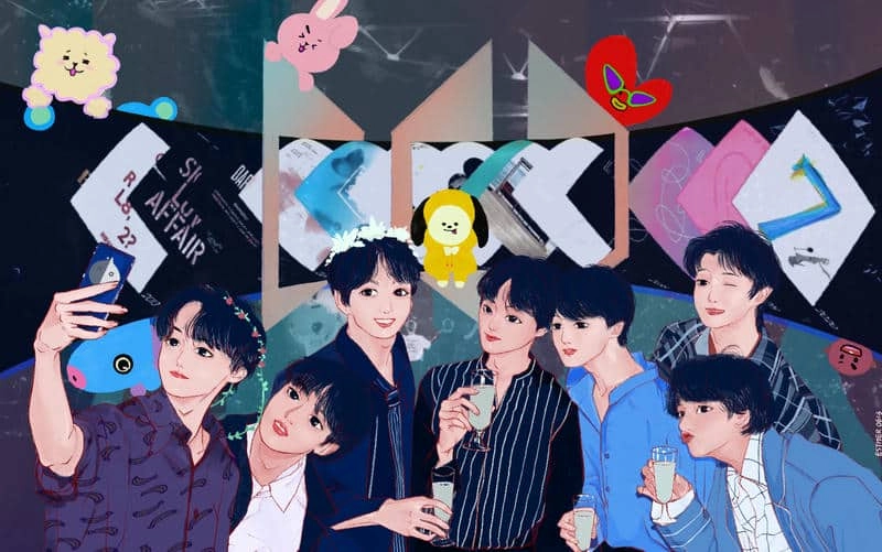 Tải ngay ảnh chibi bts siêu dễ thương