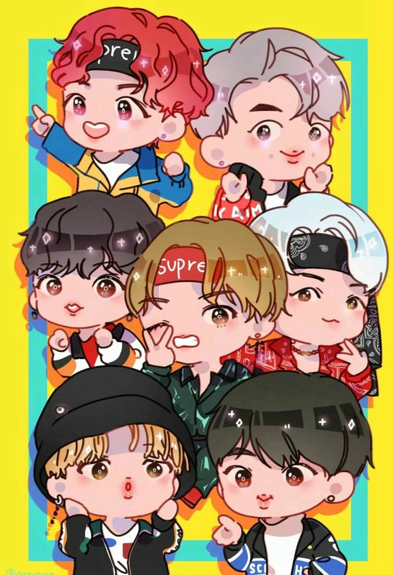 Đổi mới với hình nền bts chibi cute