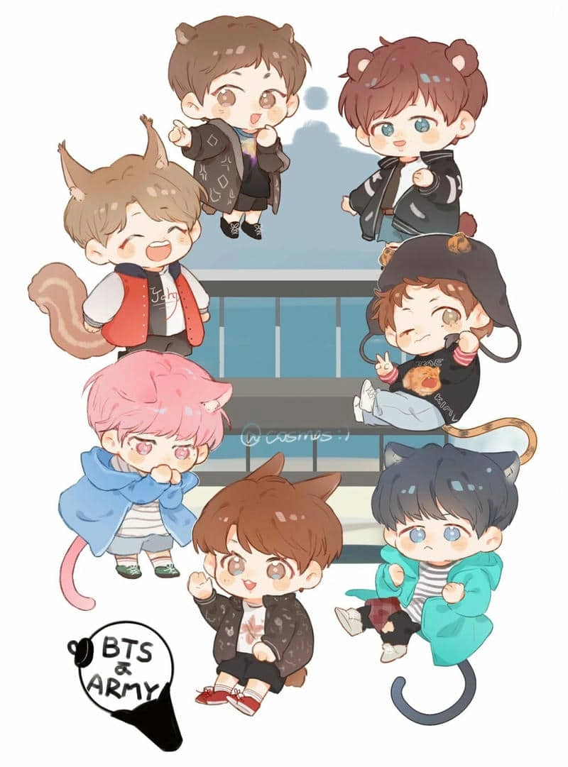 Tải ngay ảnh chibi bts cute cực yêu