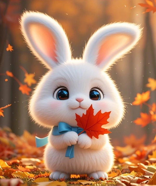 Sự dễ thương hiện rõ trong con thỏ cute chibi