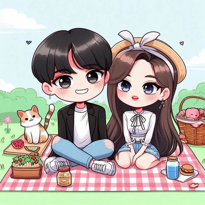 Lưu ngay ảnh chibi cute cặp đôi cực phẩm