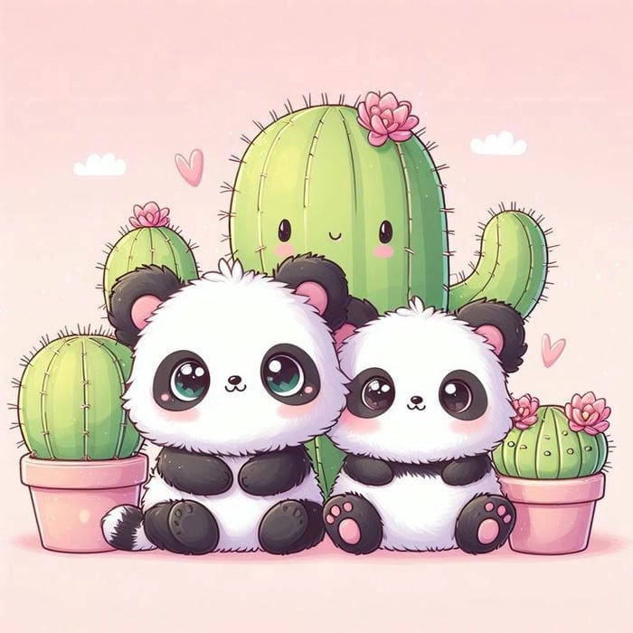 Tải miễn phí ảnh chibi gấu trúc dễ thương hết cỡ