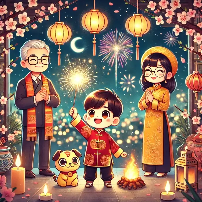 Tạo ngay ảnh chibi đón tết siêu cute