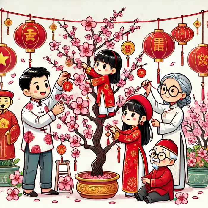 Tải ngay hình chibi tết cute đậm sắc xuân