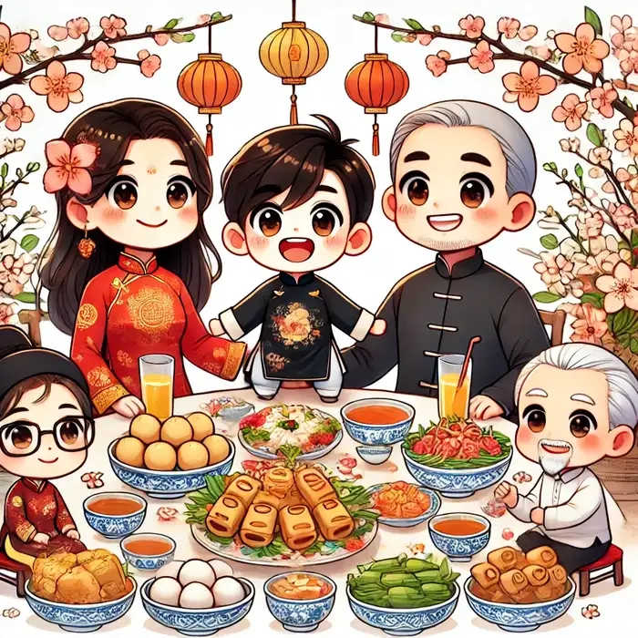 Tạo ảnh độc đáo với ghép chibi tết online