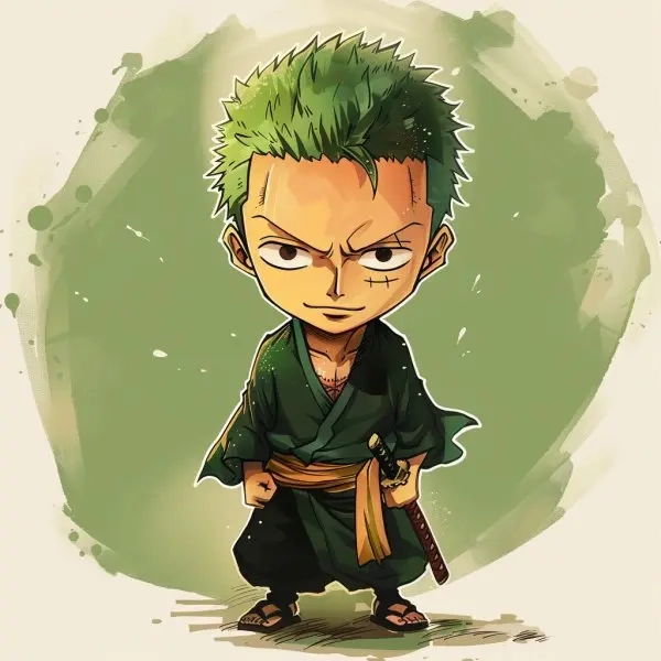 Tập vẽ ngay mẫu vẽ zoro chibi cute đơn giản