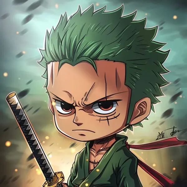 Đổi avatar với ảnh zoro chibi pfp siêu dễ thương