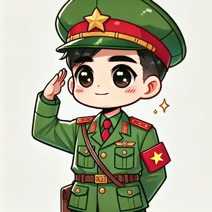 Tổng hợp nhiều ảnh bộ đội chibi ấn tượng
