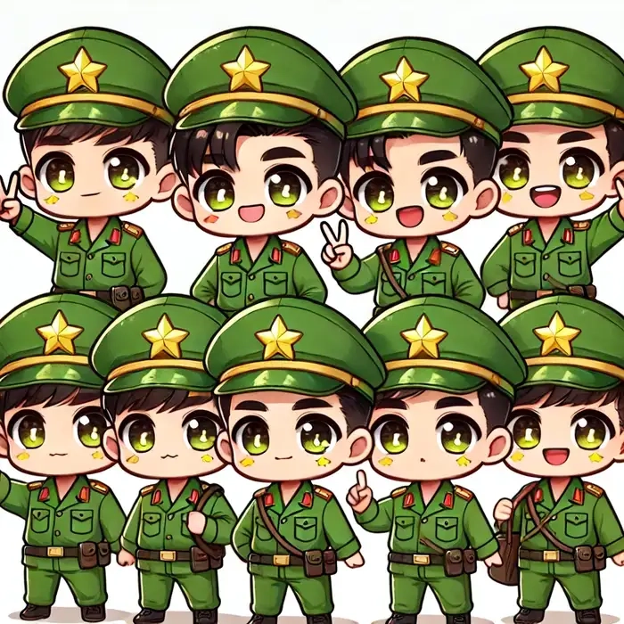 Bộ ảnh chibi bộ đội hoạt hình cực kỳ dễ thương