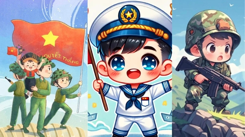  Những mẫu ảnh chú bộ đội chibi đẹp hút mắt người xem 