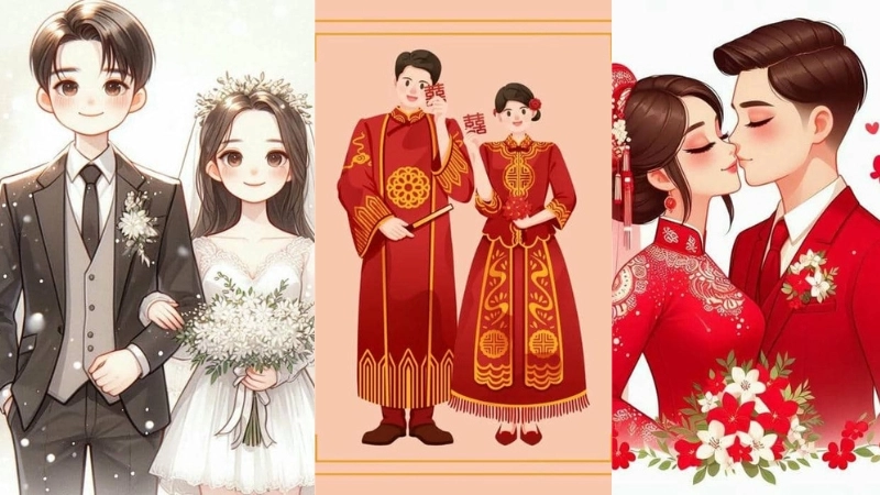  Bộ sưu tập ảnh cô dâu chú rể chibi đẹp xuất sắc 