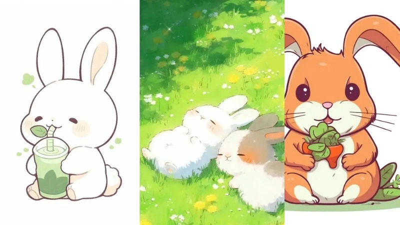 Những ảnh con thỏ chibi hot trend bạn không nên bỏ lỡ 