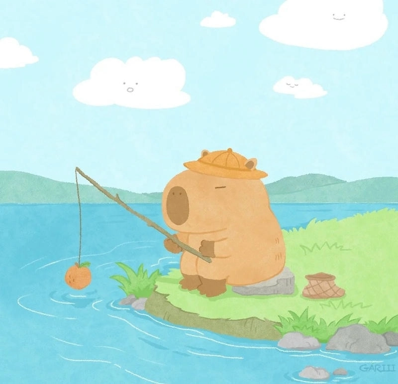 Đắm chìm chibi chibi cute hình nền capybara vô tri độc đáo