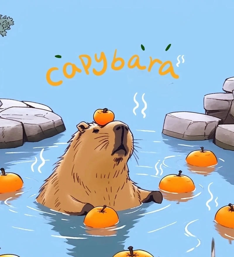 Trang trí ảnh nền điện thoại ảnh nền điện thoại capybara chibi cute nổi bật