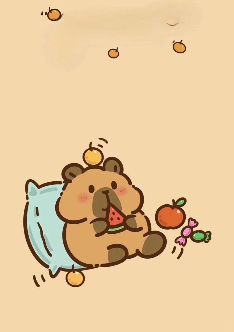 Hình ảnh con capybara chibi dễ thương ngộ nghĩnh