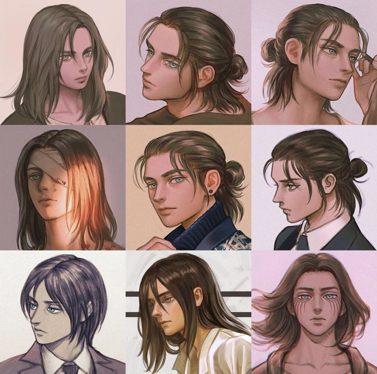 Eren hairstyle thể hiện tâm lý qua từng thời kỳ