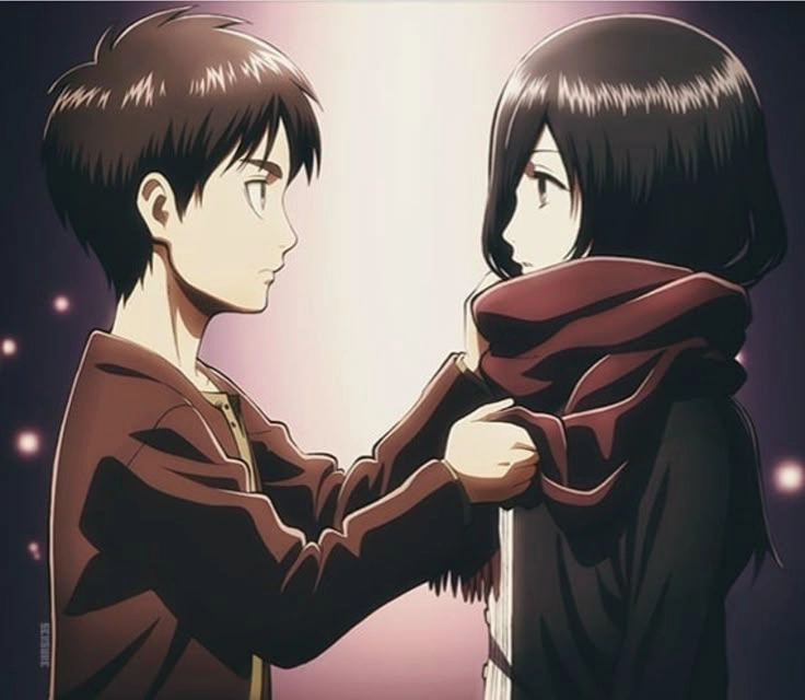 Eren quàng khăn cho Mikasa biểu tượng của tình yêu