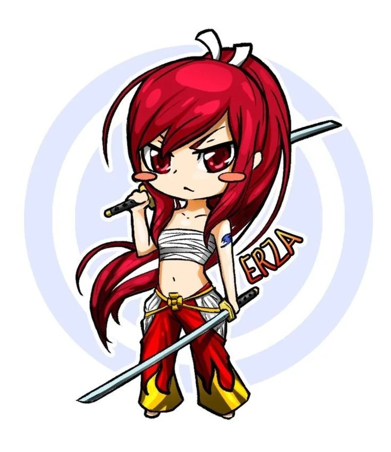 Erza Scarlet chibi phiên bản nhỏ nhắn nhưng đầy cá tính