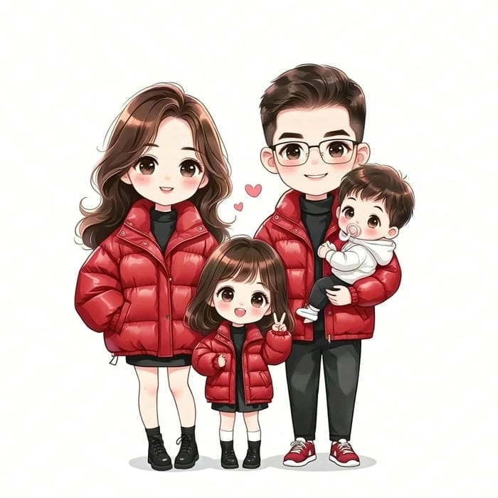 Ý tưởng cực đẹp khi vẽ gia đình chibi